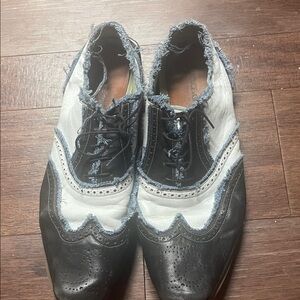 Dolce and Gabbanna Stylish Black and White Men's Brogues